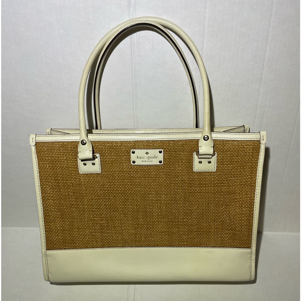 Kate Spade Large Wicker & Leather Tote Bag
